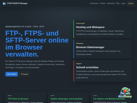 FTP Manager – FTP, FTPS & SFTP direkt im Browser