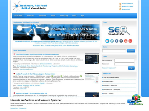 SEO-Katalog: Bookmarks, RSS-Feeds und Artikel